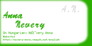 anna nevery business card